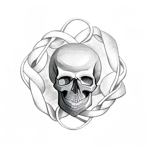 Skull Made Of Intertwined Hearts