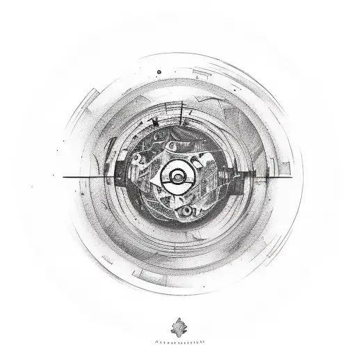 A Tattoo Of A Broken Vinyl Record With The Words 'Audiovisual Passion' Incorporated In The Design