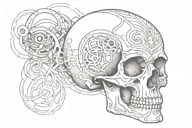 Skull And Eye Symbol Integrated