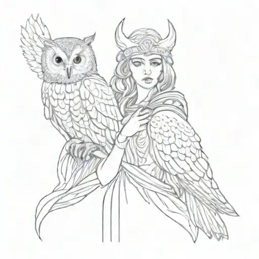 Athenea With An Owl Holding