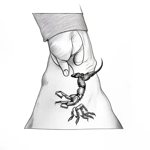 A Hand With A Scorpion