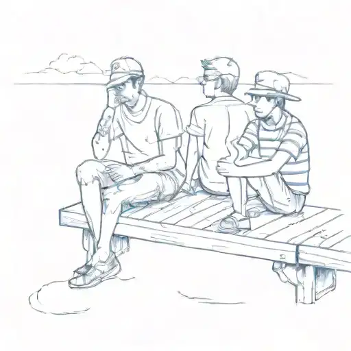 Two Friends Sitting On A Dock
