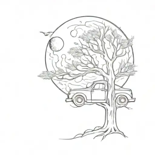 Moon Car Tree