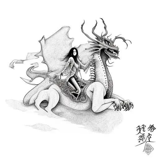 A Portrait Of Joey Ramone Riding A Dragon