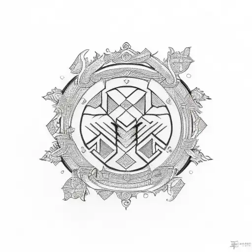 Simple Ornament In Slavic Style In Black Color Flat