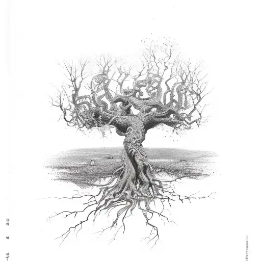 A Tree With Veins As Roots