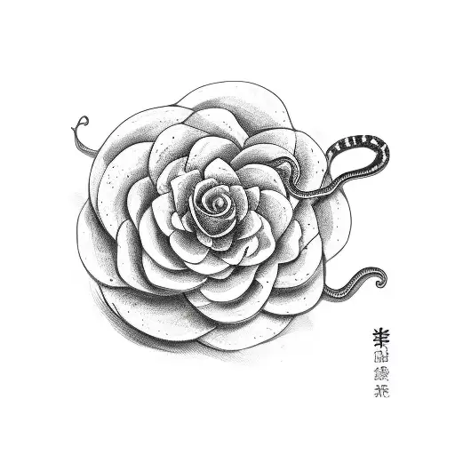 Snake And Flowers