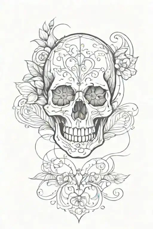 Skull And Heart Shape