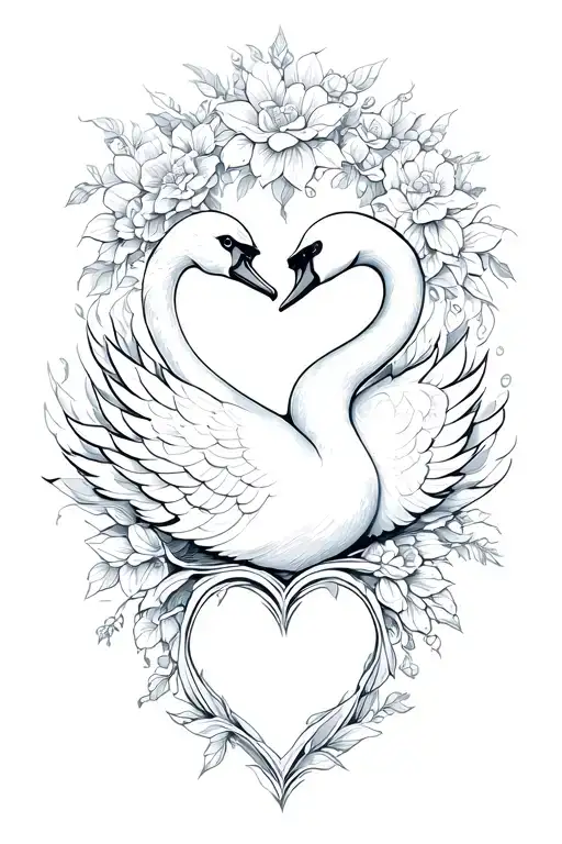 Swan And Heart