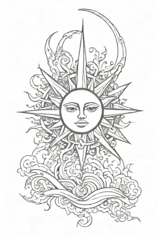 Sun With Magic Flowing