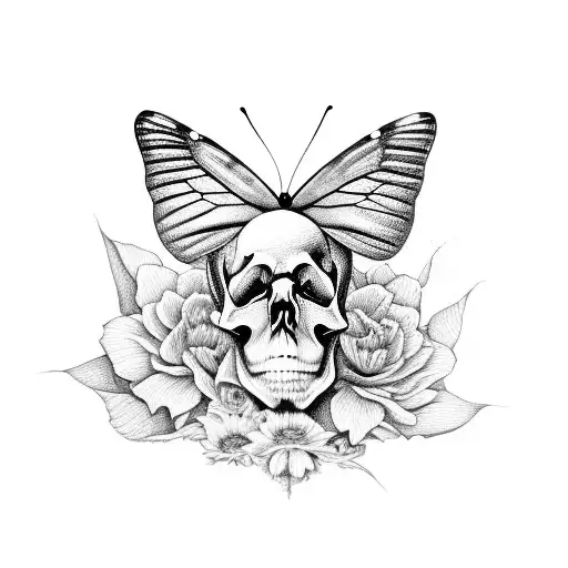 Butterfly On A Skull