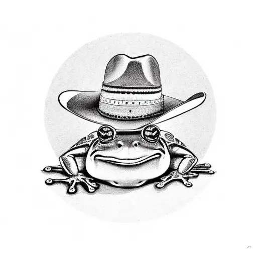 Frog With A Cowboy Hat Who Sit On A Rocking-chair