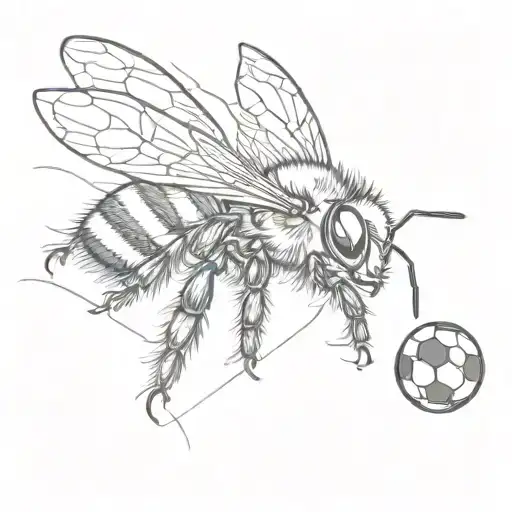 Simple Bumble Bee And Soccer Ball