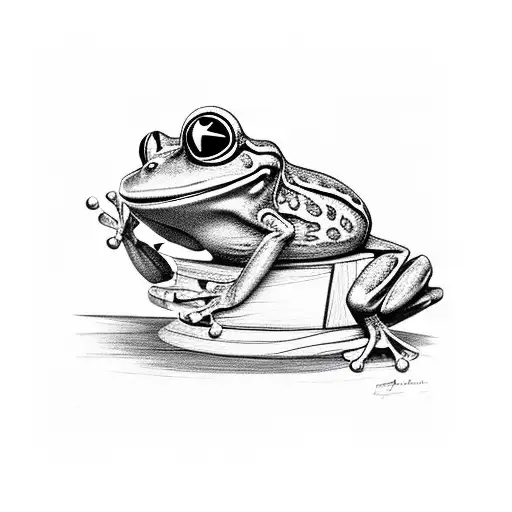 A Frog Sitting On A Rocking Chair