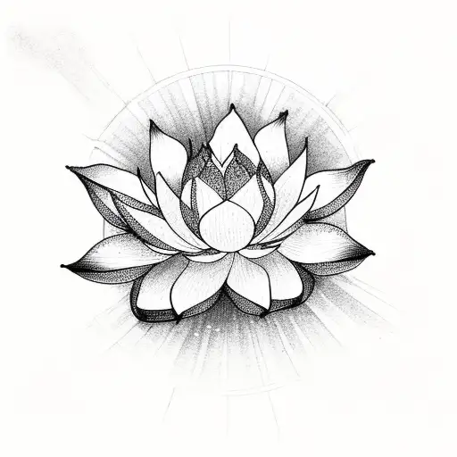 Sun With Lotus Flower