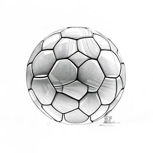 A Detailed Sketch Of A Soccer Ball With Animal Patterns Incorporated Into The Design