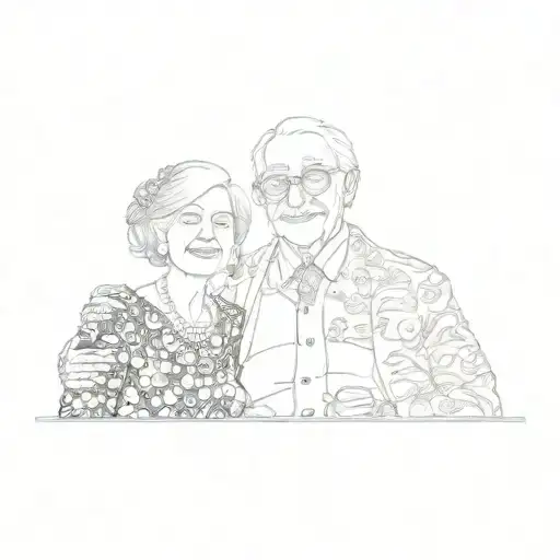 An Older Couple At A Wedding