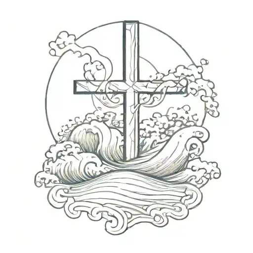 Combining A Cross With Ocean Waves