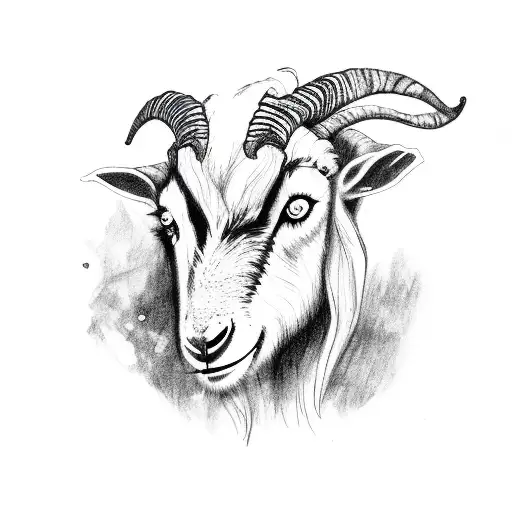 Dark Goat With Scratch In The Background