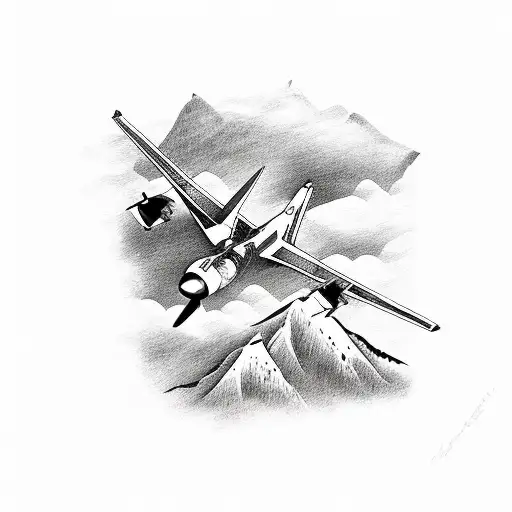 Military Aircraft Flying Over A Mountain Range