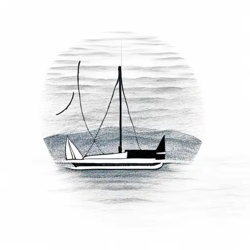 Sailboat Sailing Towards A Sunset