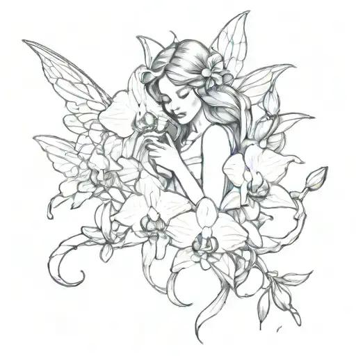 Fairy And Orchids Intertwined