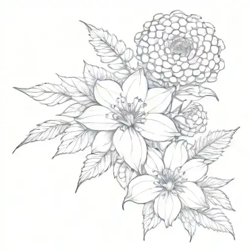 July August November Birth Flower Bouquet