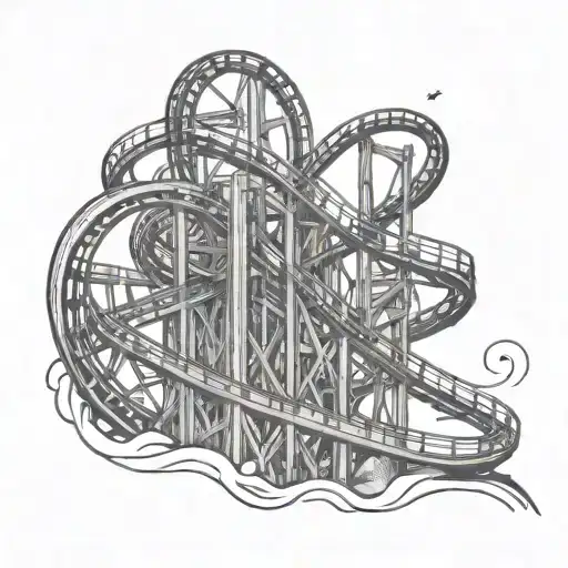 Roller Coaster Abstract Heart Shaped
