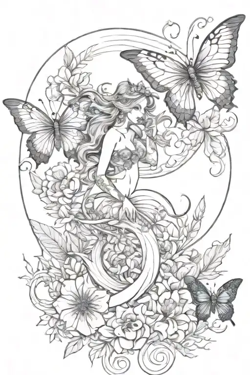 Floral Butterflies Moon Dragons Mermaid