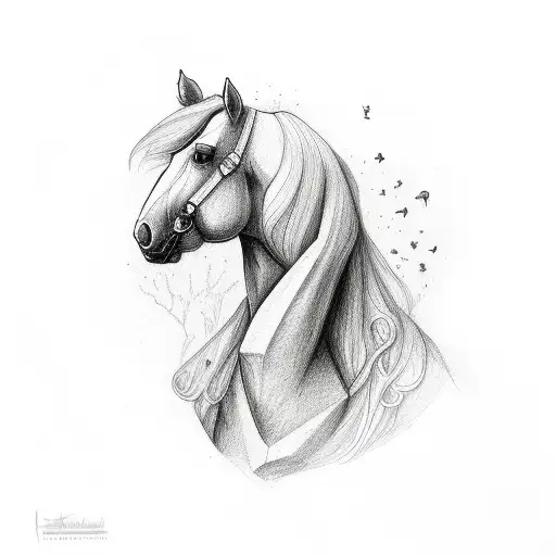 Horse With Mental Health Symbol