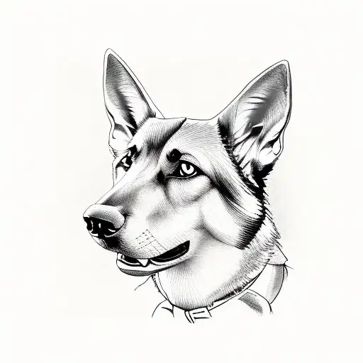 Vintage German Shepherd In Suit