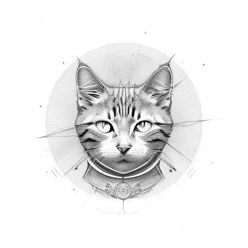 Orange Cat Face In A Sun