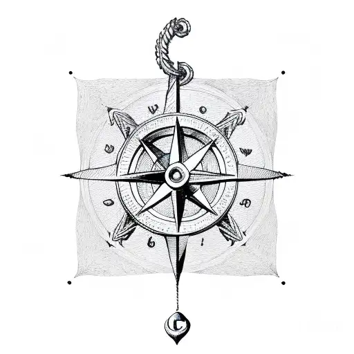 Anchor With A Compass Over