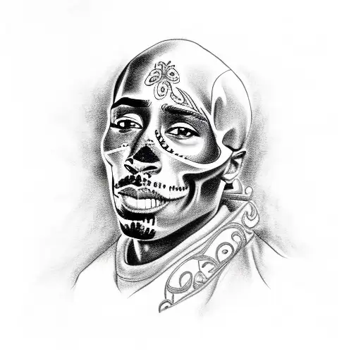 Tupac As A Sugar Skull