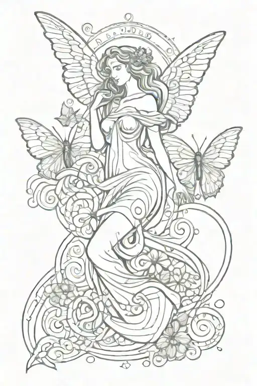 A Virgo Zodiac Sign With An Angel Number Of 222 And A Butterfly Semi-colon