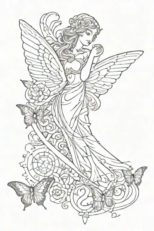 A Virgo Zodiac Sign With An Angel Number Of 222 And A Butterfly Semi-colon