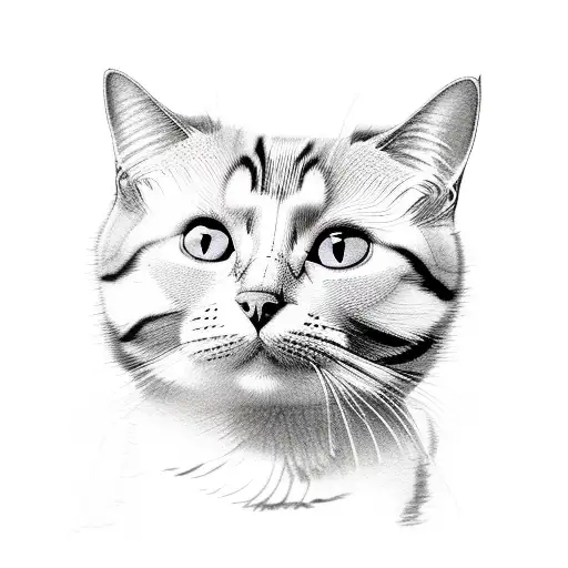 A Realistic Portrait Of A Beloved Pet Cat Or Dog