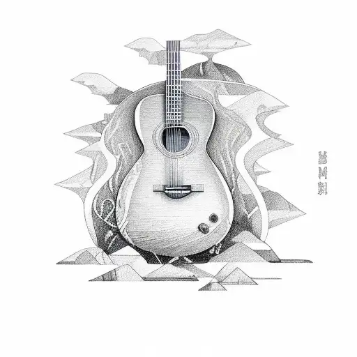 Guitar With Coastal Theme