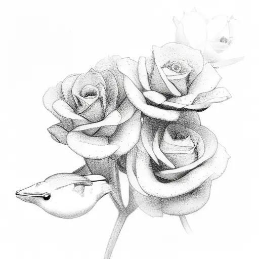 A Beautiful Black And Grey Sketch Of A Mother And Child Surrounded By Flowers