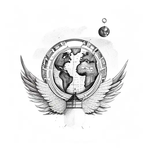 Atlas With Wings Holding The Earth