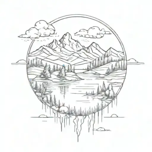 Trees Lake Mountain Range