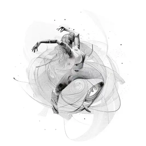 Abstract Lines That Wraps Around The Arm Representing A Dancer