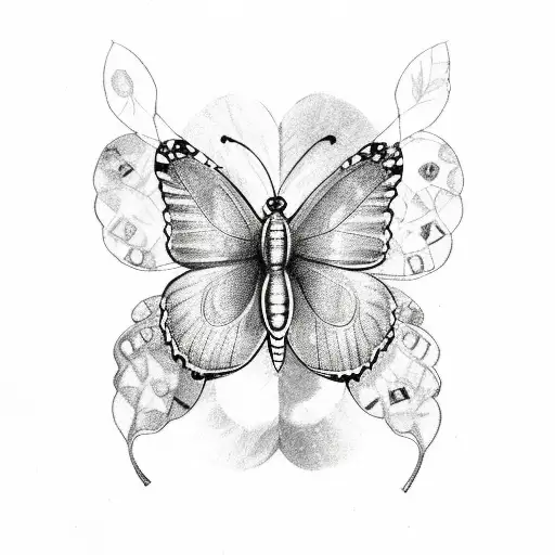 Butterfly With Four Leaf Clover In The Wings