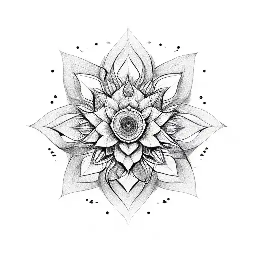 4 Dates Of Birth Form A Circle And In The Center Is A Lotus Flower