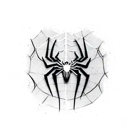 Spiderman Logo With Spider Webs