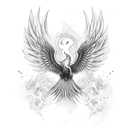 A Phoenix Which Her Wing Comes On Shoulders