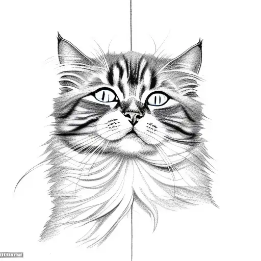 Long Haired Cat Stretching With Claws