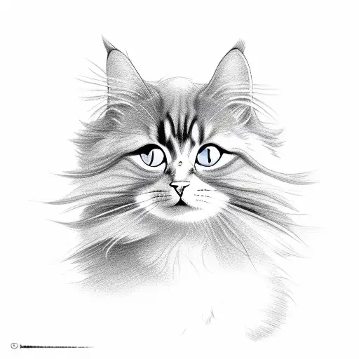 Long Haired Cat Stretching Up