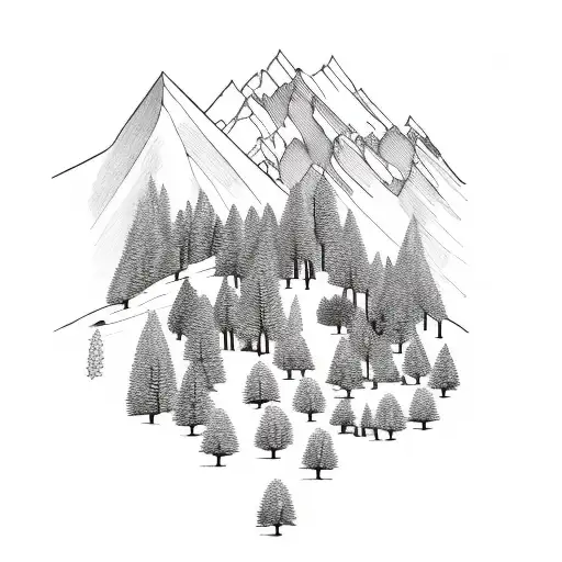 A Trail Winding Through A Breathtaking Mountain Landscape With Pine Trees Dotting The Scenery