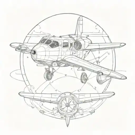 Gemini Symbol Aviation Engineer With A Aircraft